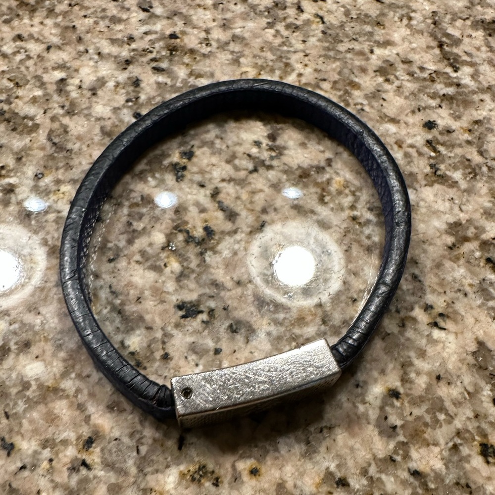 Louis Vuitton blue Leather Bracelet with Silver Clasp